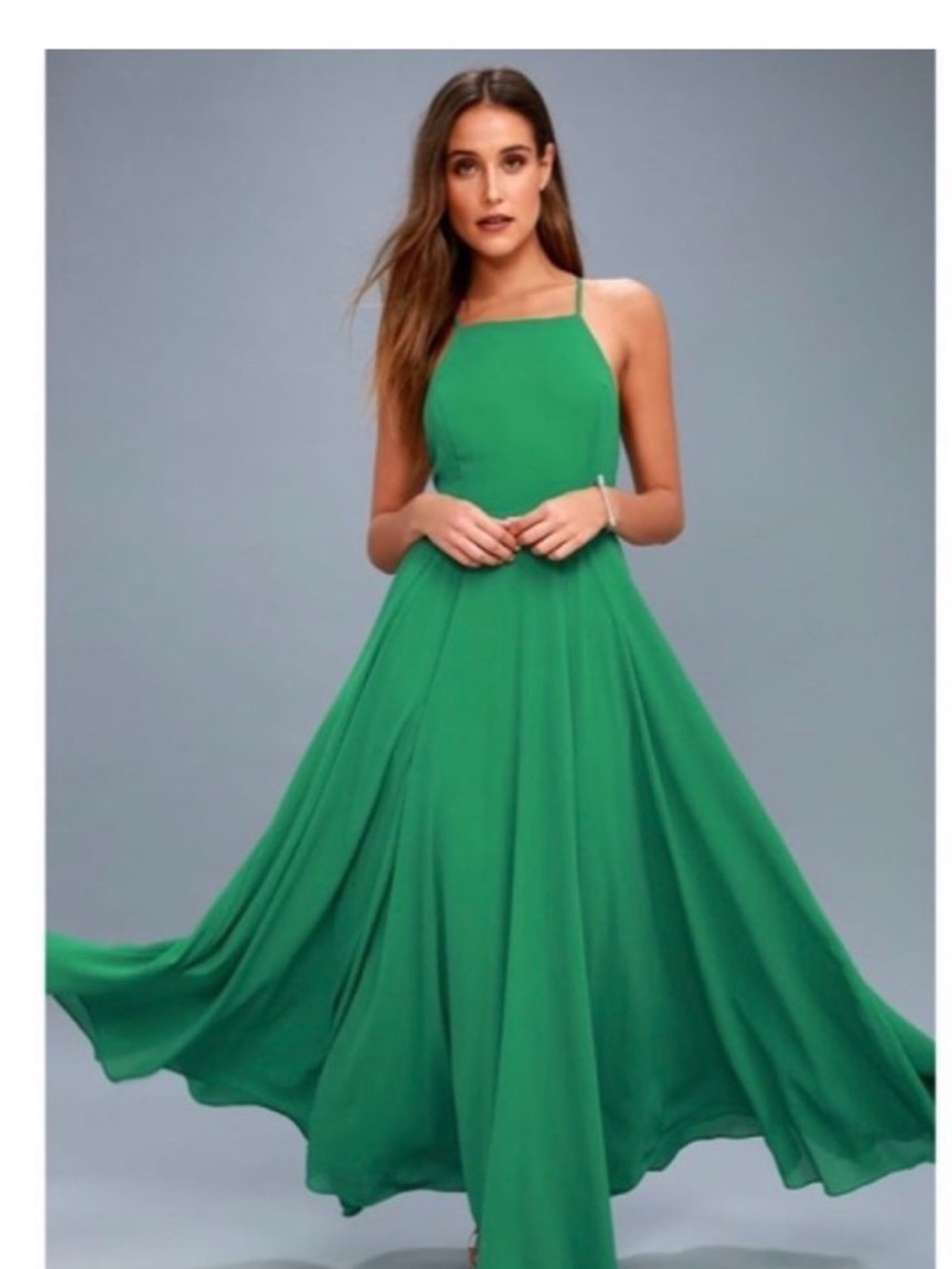 Lulus mythical kind of love green maxi dress size M